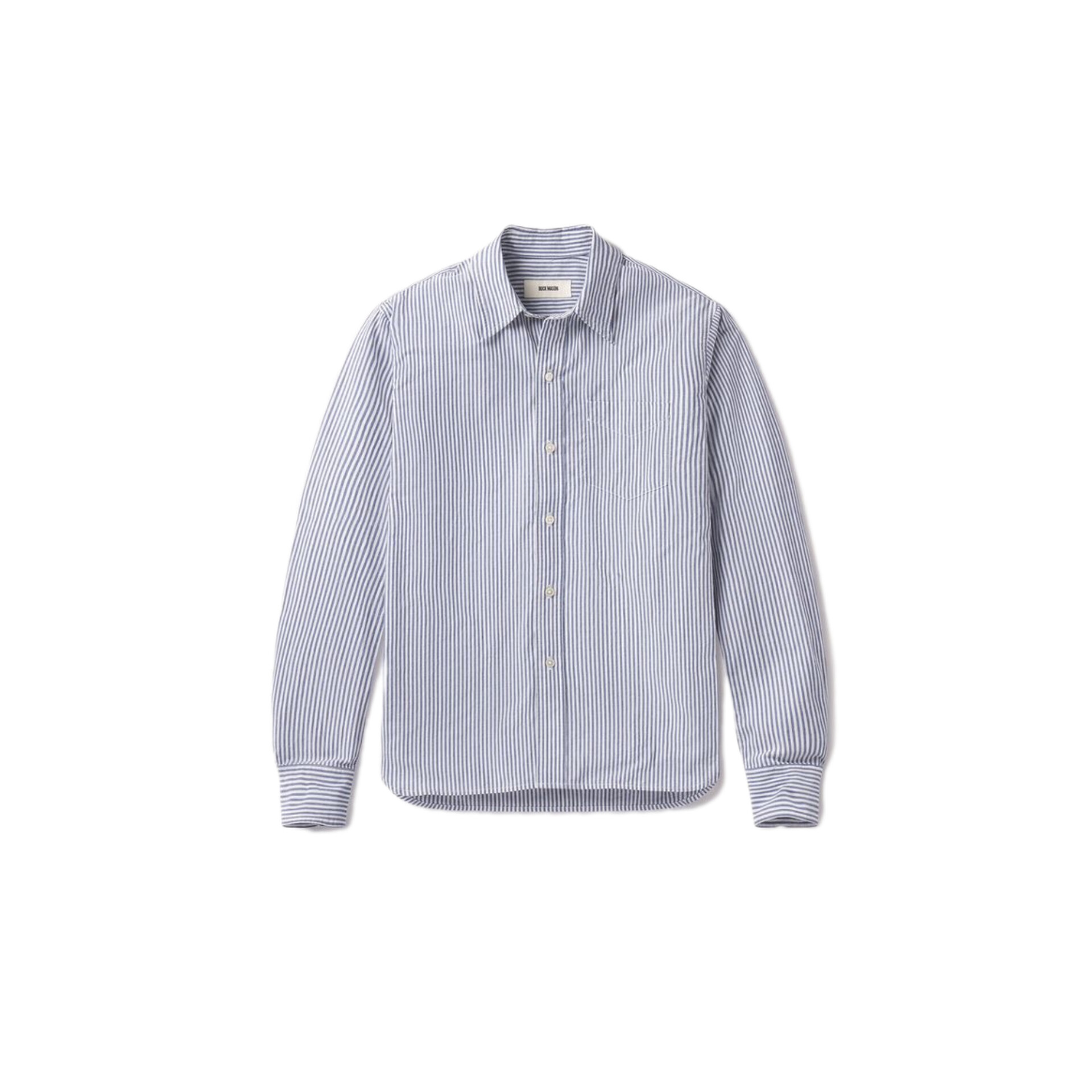 شومیز سفید آبی راه راه